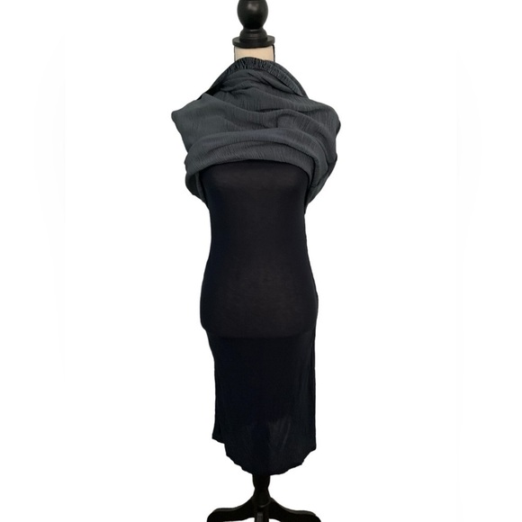 Maeve Anthropologie NWT Adrienne Twist-Back Velvet Midi Dress Black/Gray Sz XS - Picture 8 of 15